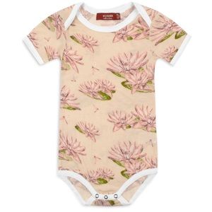Milkbarn Waterlily short-sleeve onesie 6-12 month NWT